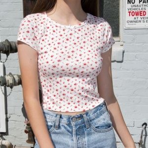 Brandy Melville Ashlyn Top Red Floral with Tags